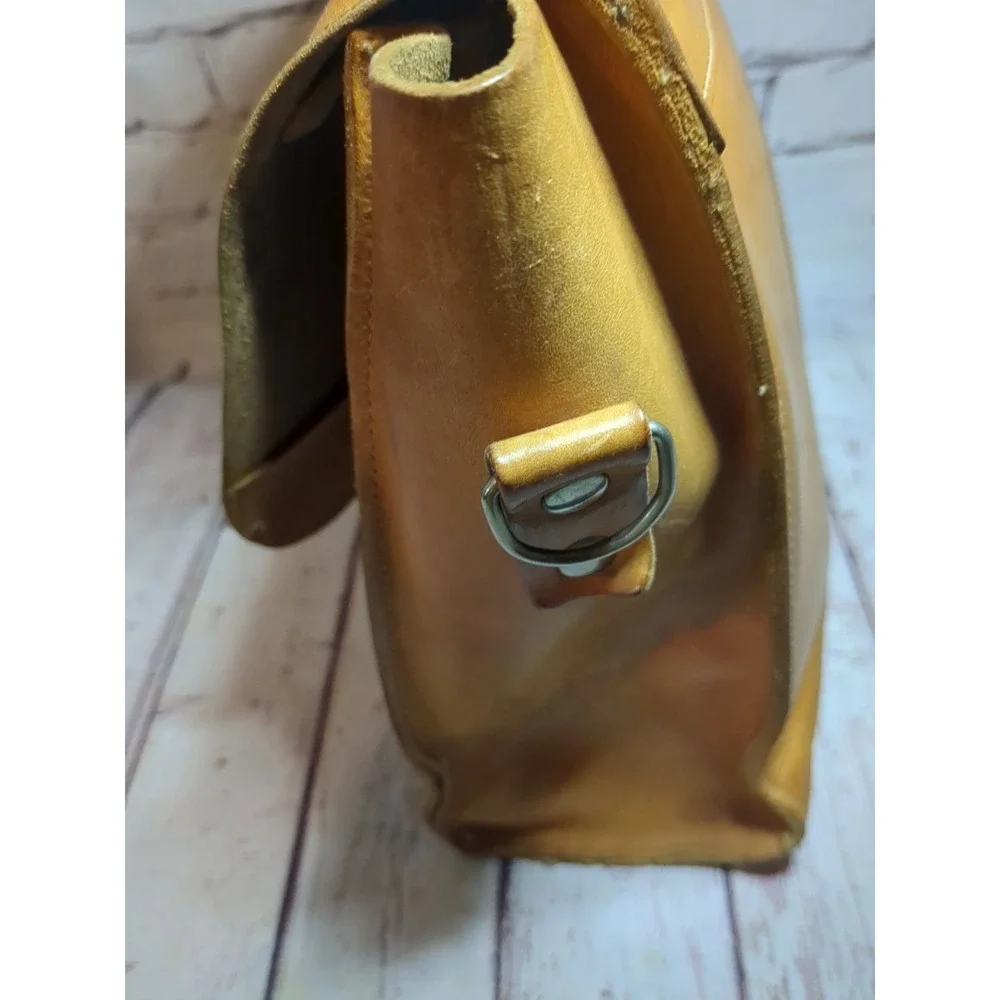 Leather Satchel Messenger Bag No Shoulder Strap